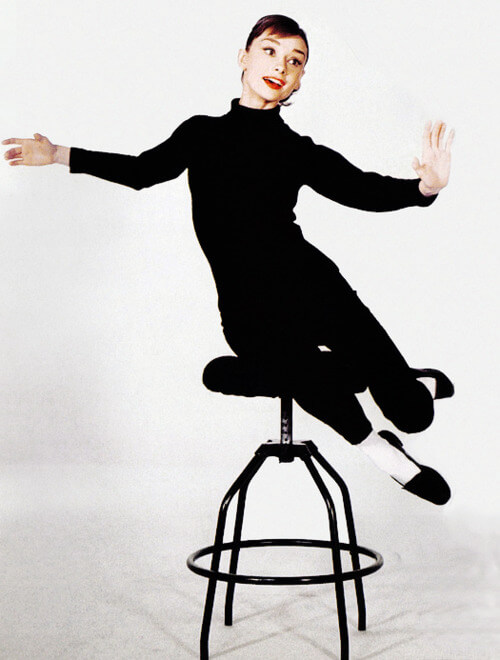 Audrey Hepburn in a black turtleneck